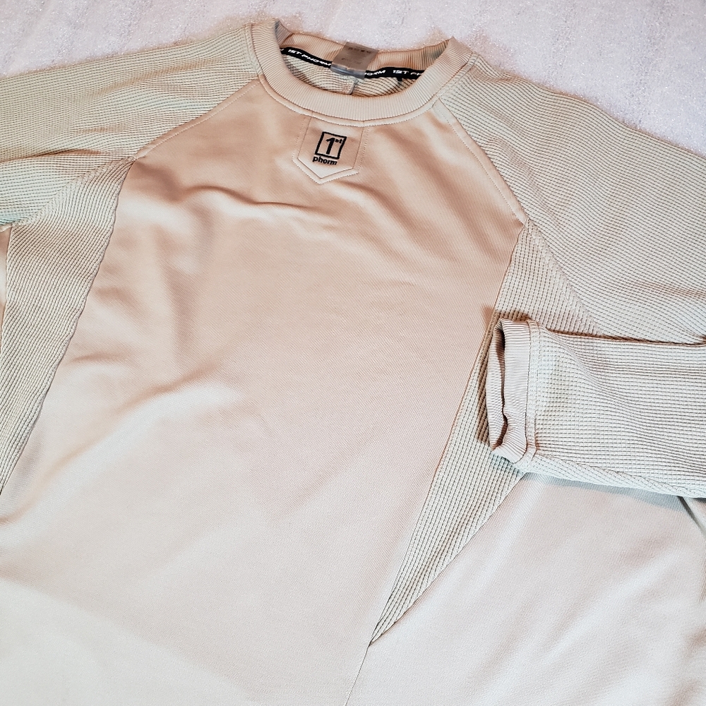 1st Phorm Men's 3XL Tan LS Waffle Sleeves Zip Front Pocket Sweatshirt Flaws